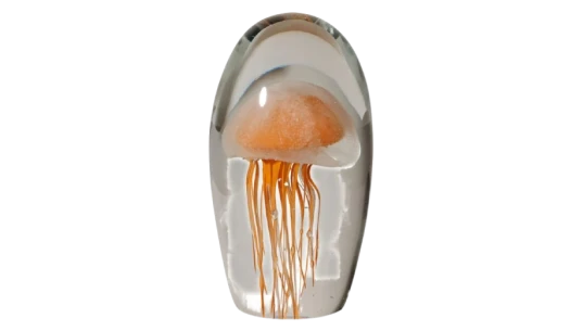 Medusa Paperweight - Orange/Clear