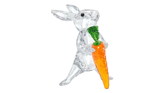 Peaceful Countryside Rabbit with Carrot - Clear/Orange