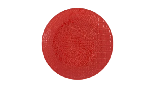 Jacaré Ceramic Dessert Plate - Bright Red