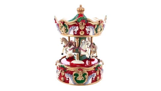 Carousel Musical Christmas Figurine - Multicolor