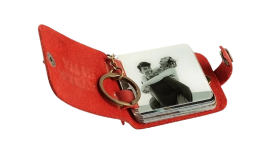 Personalized Mini Photo Album Leather Keychain - Multicolor