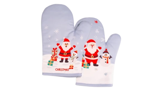Christmas Oven Mitts Santa & Snowman - Multicolor
