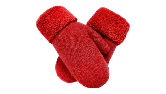 Warm Knit Mittens - Red