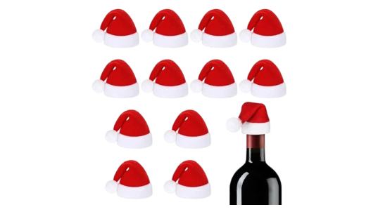 Mini Santa Velvet Hats Decor For Craft - Red/White