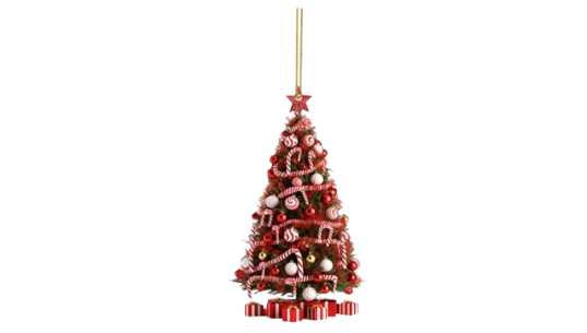 Christmas Tree With Candy Canes Ornament - Multicolor