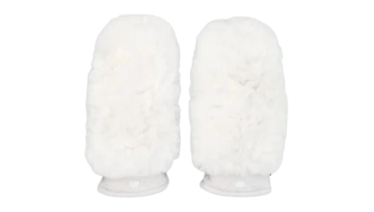 Hill Faux-Fur Quilted Mittens - White