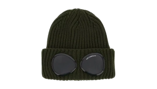 Cotton Goggle Beanie - Khaki Green