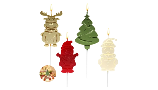 Christmas Themed Candles 4 Pieces
