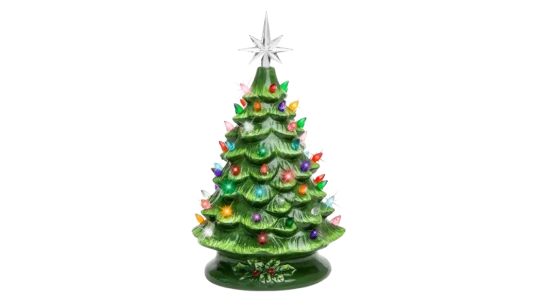 Ceramic Christmas Tree Pre-Lit 15"