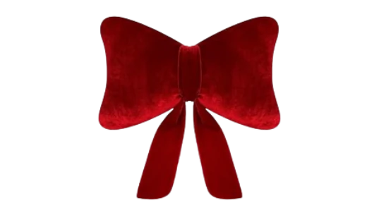 Christmas Large Bow Pillow - Red