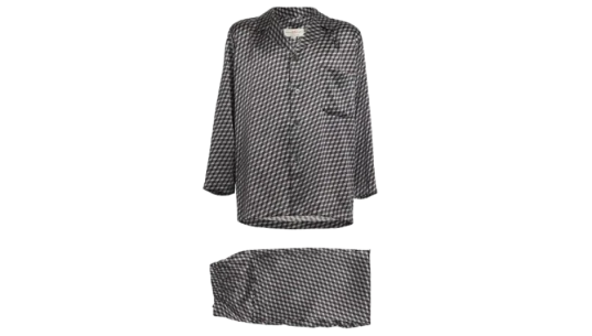 Silk Geometric Print Pyjamas - Multicolor