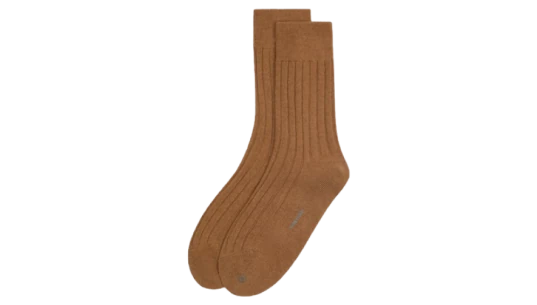 Cashmere-Blend Socks - Brown