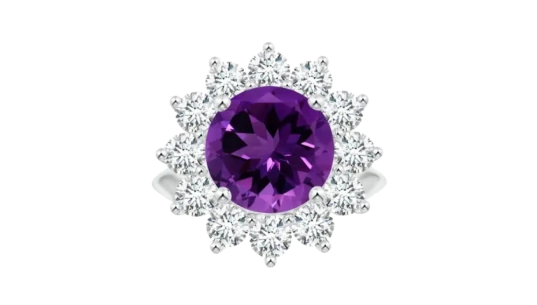 Amethyst Diamond Ring 4.45ct 14K Gold