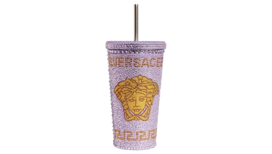 Medusa Crystal-Embellished Travel Cup - Lilac Purple