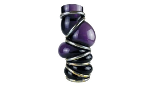 Chain Ring Asymmetric Vase - Purple