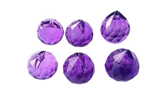 Crystal Faceted Christmas Tree Pendants 100 Pcs - Purple