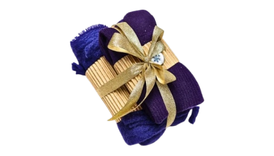 Cashmere Scarf & Wool Socks Gift Set - Purple