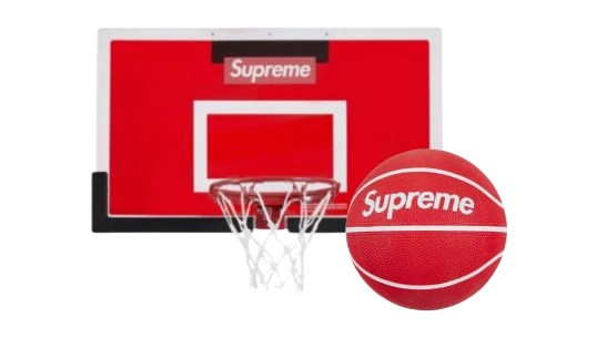 Mini Basketball Hoop & Ball - Bright Red