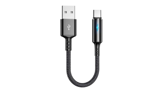 USB-C to USB-A Nylon Cable - Black