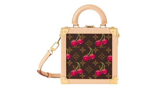 Cherry Mini Square Trunk Cherry - Monogram Canvas Brown