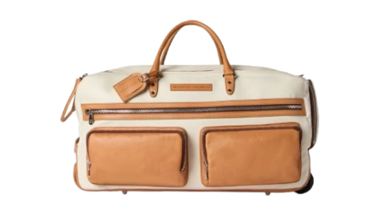 Grained Calfskin & Cowhide Trolley Bag - Ivory