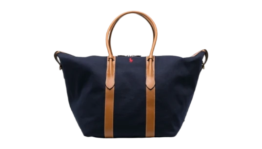 Polo Pony-Motif Luggage - Prussian Blue/Caramel Brown