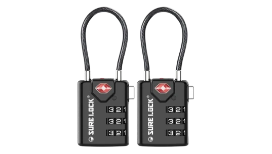 TSA Compatible Travel Luggage Locks Set Of 2 - Black