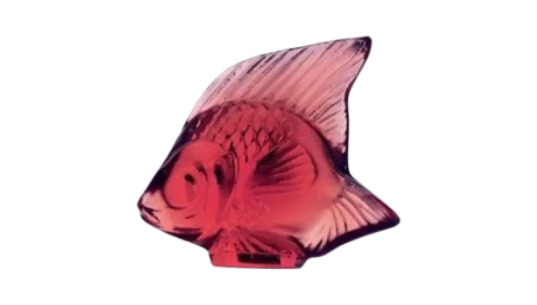 Fish Sculpture - Golden Red Crystal