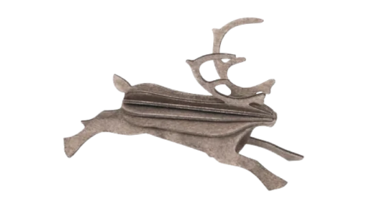 Reindeer Birchwood Grey 3D Animal DIY Kit