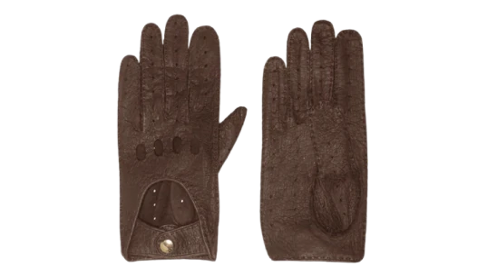 Peccary Leather Driving Gloves - Coffee