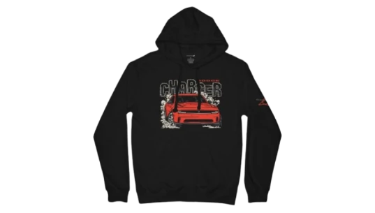 Charger Burnout Unisex Hoodie - Black