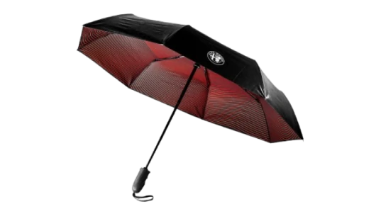 Mini Umbrella Urban - Black/White/Red Pattern