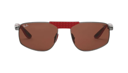 RB3776M in Metal With Red Lenses - Red/Gunmetal