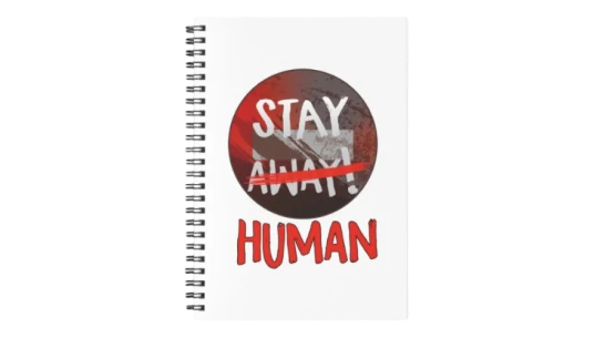Stay Away Human Dying Light Spiral Notebook - White/Red