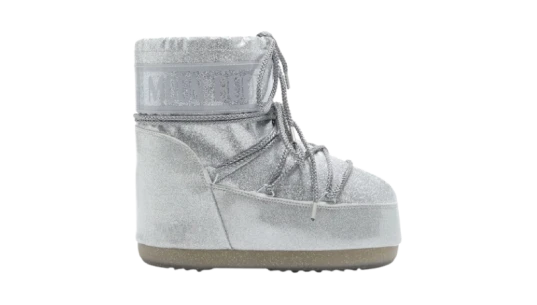 Icon Low Glitter Boots - Silver Tone