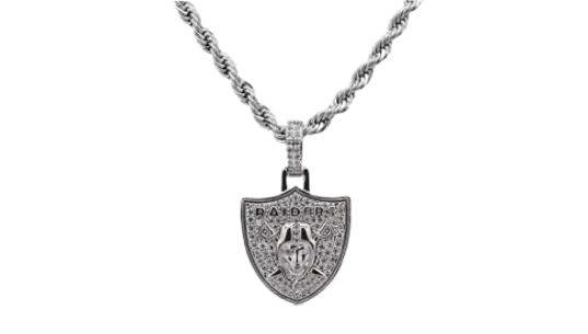 Logo Pendant & 20" Rope Chain - 14K White Gold