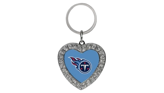 NFL Football Rhinestone Heart Keychain