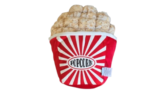 Velvet Popcorn Pillow - Red/White
