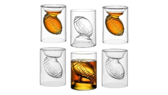 Football Reversible Shot Glasses Set Of 6
