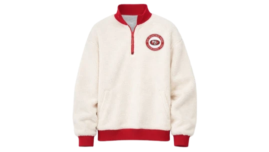 Sherpa Quarter-Zip Sweatshirt - Cream