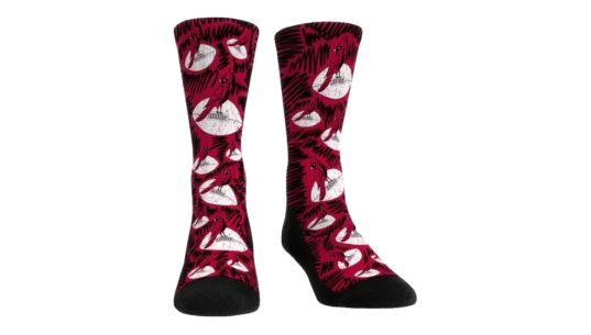 Rock Em Socks Throwback Logo Sketch Crew Socks