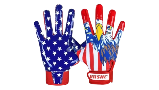 American Flag Football Gloves - Multicolor