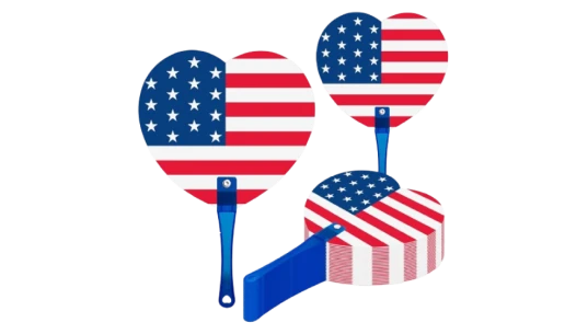 USA Flag Handheld Fans 50 Pcs
