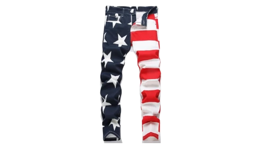American Flag Stars Stripe Print Jeans - Multicolor