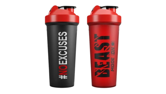 Protein Shaker Bottles 2 Pack - Red/Black/White
