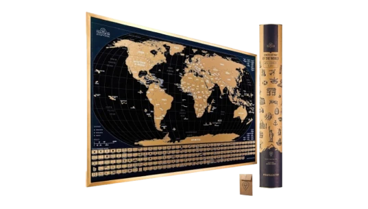 Scratch Off World Map with 196 Country Flags 24" x 17"