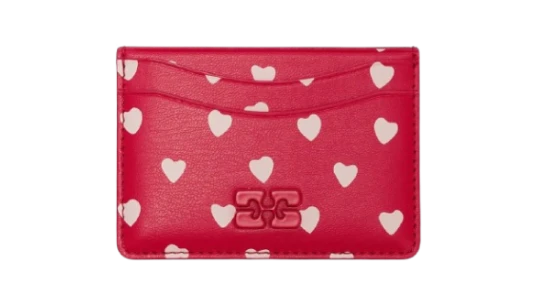 Heart-Print Card Holder - Red/White