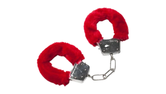 Faux Fur Handcuffs - Red