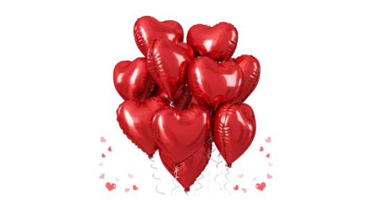 Red Heart Balloons 10Pcs - Red