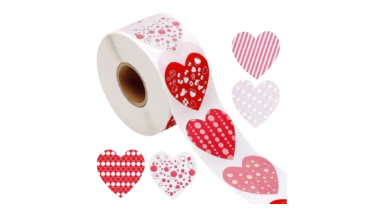 Heart Stickers Roll 500 Pcs